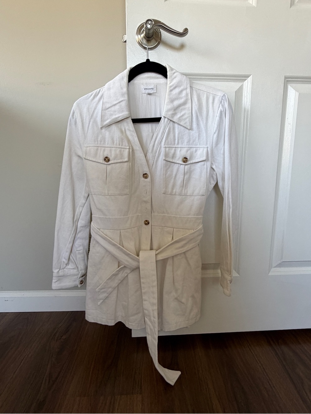 Song of Style white denim romper